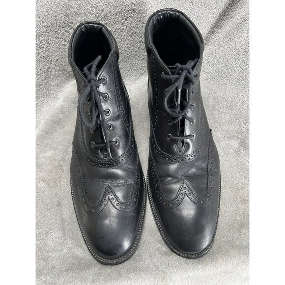 Cole Haan Williams (C20285) Black Leather Wing-Tip Boots Men’s 10.5 Old Money